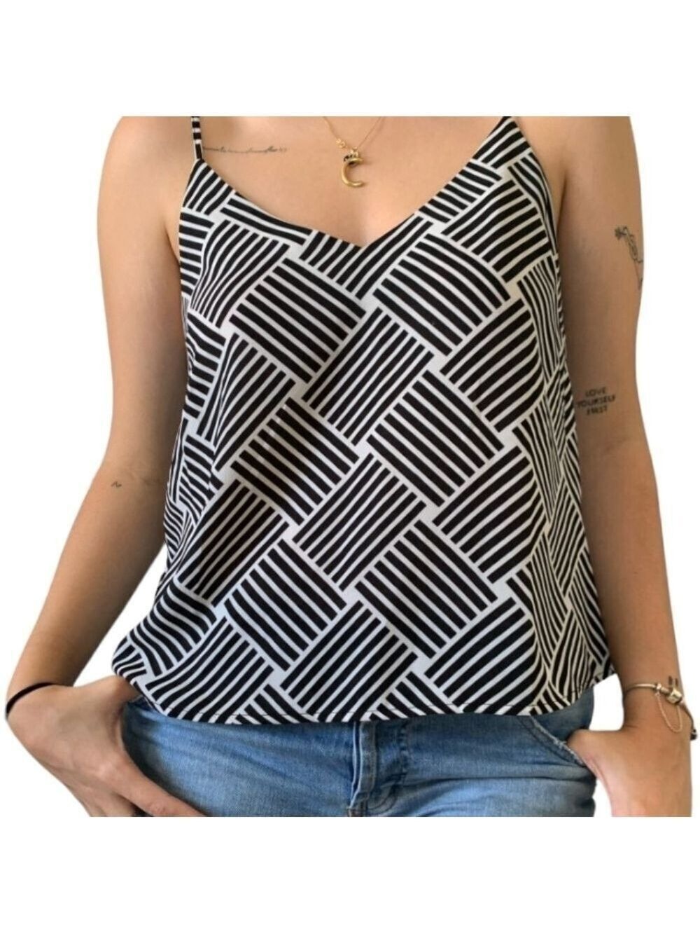 Forever 21 Woven Design Top Cami Size Medium